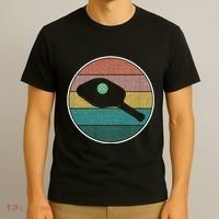 Pickleball Vintage Retro Sunset Ball Funny Pickleball Joke T-Shirt thumb 3