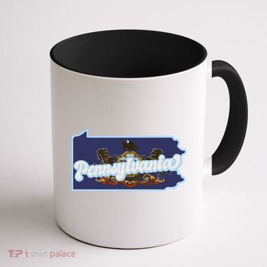 Pennsylvania Vintage State Flag Logo Coffee Mug back