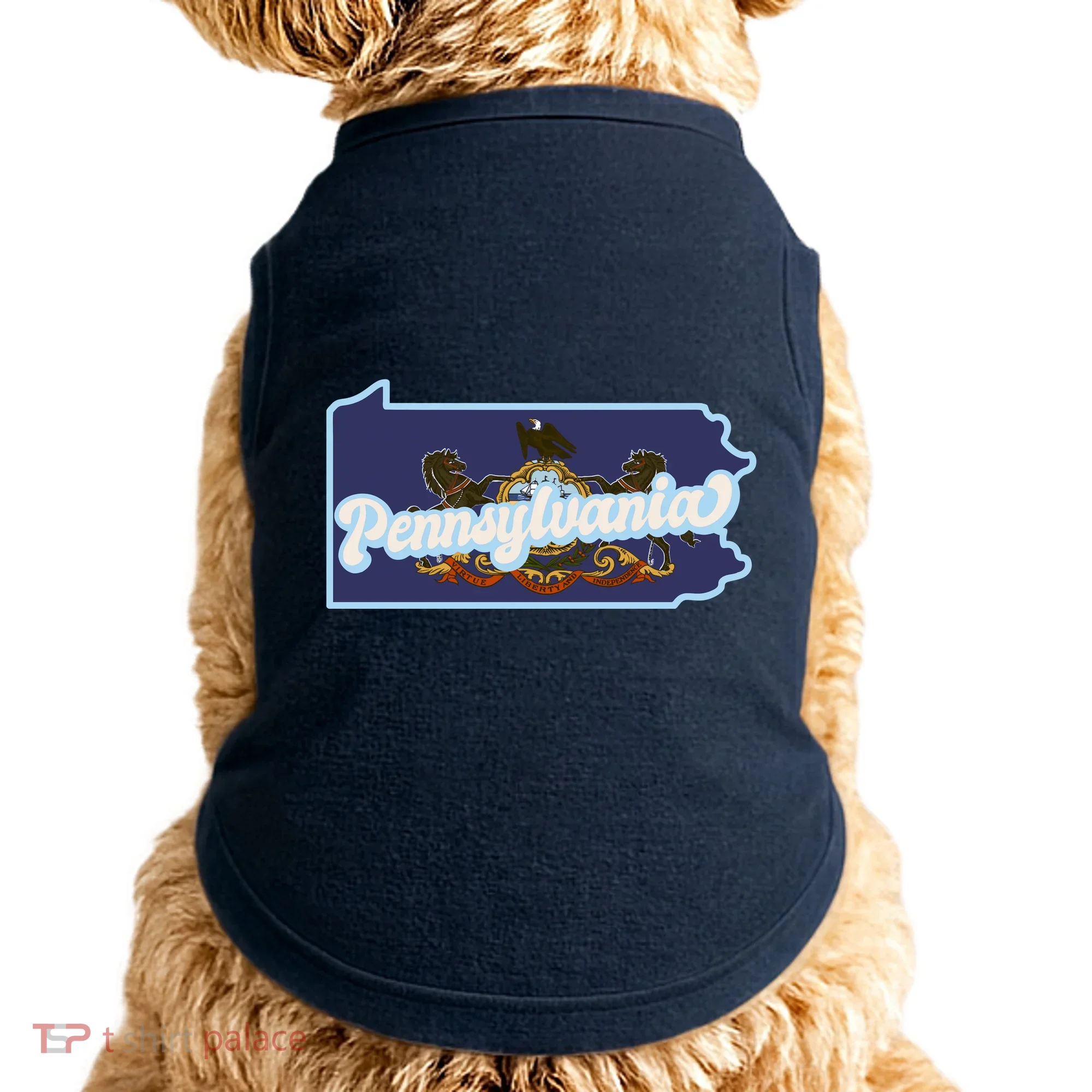 Pennsylvania Vintage State Flag Logo Doggie Tank