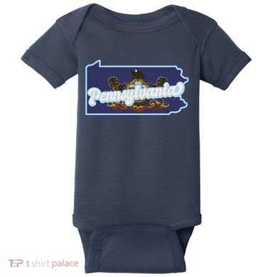 Pennsylvania Vintage State Flag Logo Baby Bodysuit
