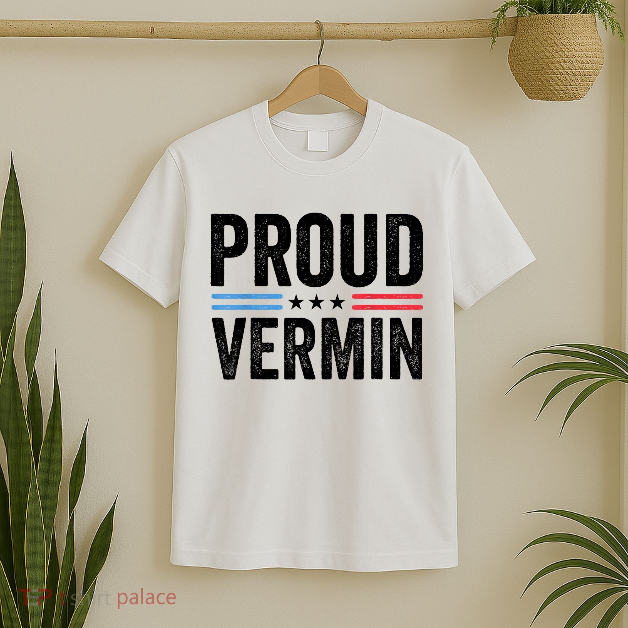 Proud Vermin Simple Word Text Only Vintage Distress T-Shirt