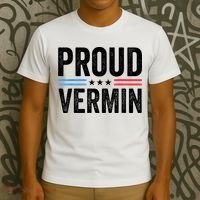 Proud Vermin Simple Word Text Only Vintage Distress T-Shirt thumb 3
