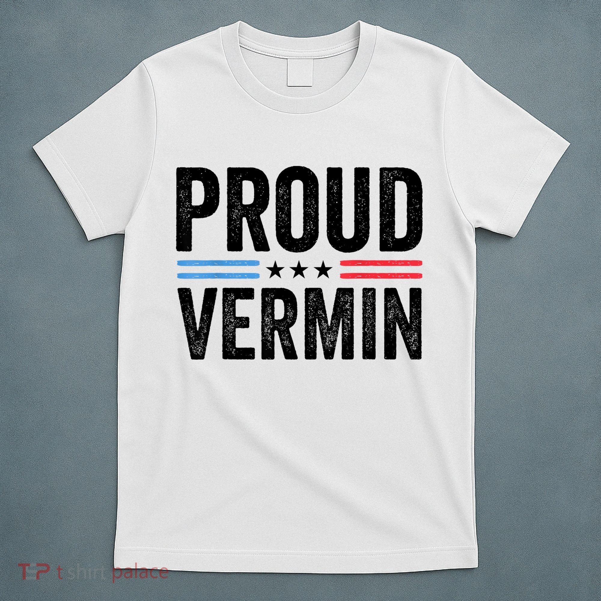 Proud Vermin Simple Word Text Only Vintage Distress T-Shirt
