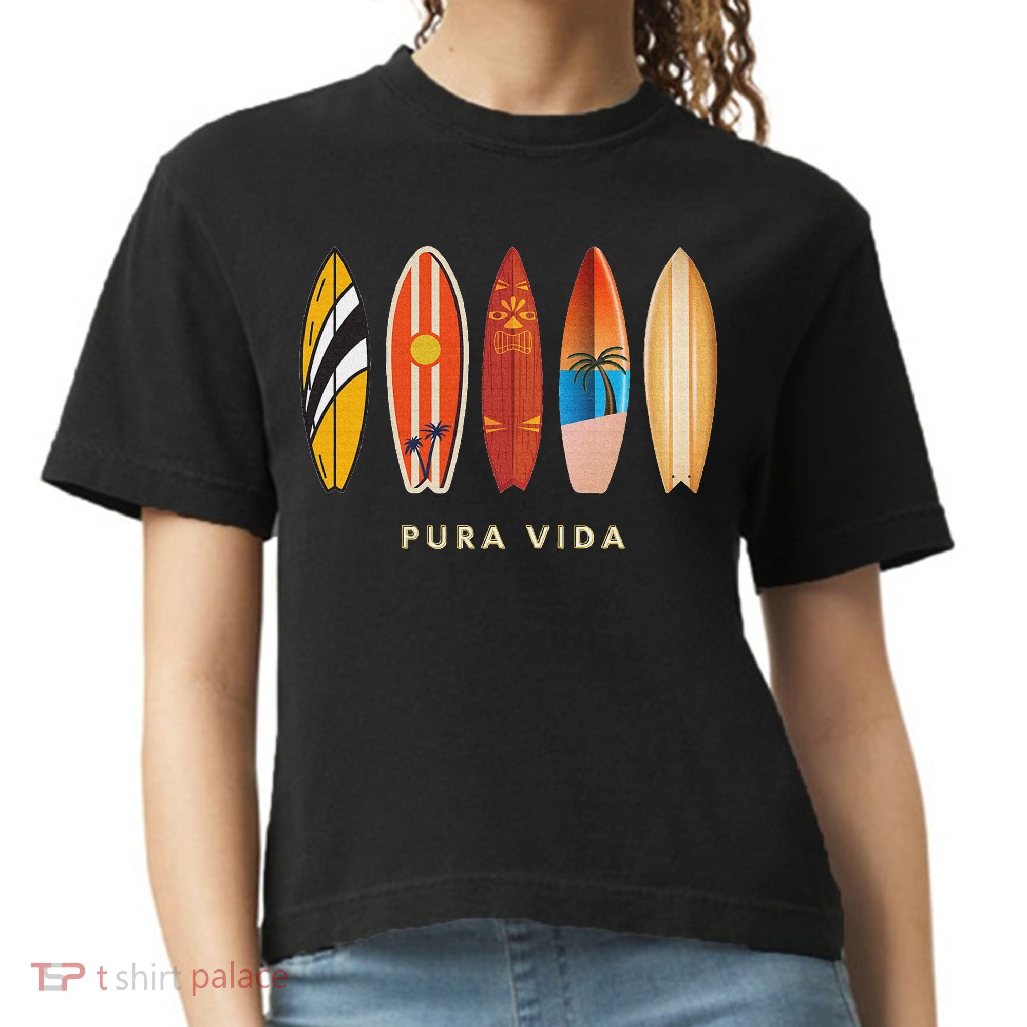 Pura Vida Surfboards Costa Rica Surfing Comfort Colors Boxy T-Shirt
