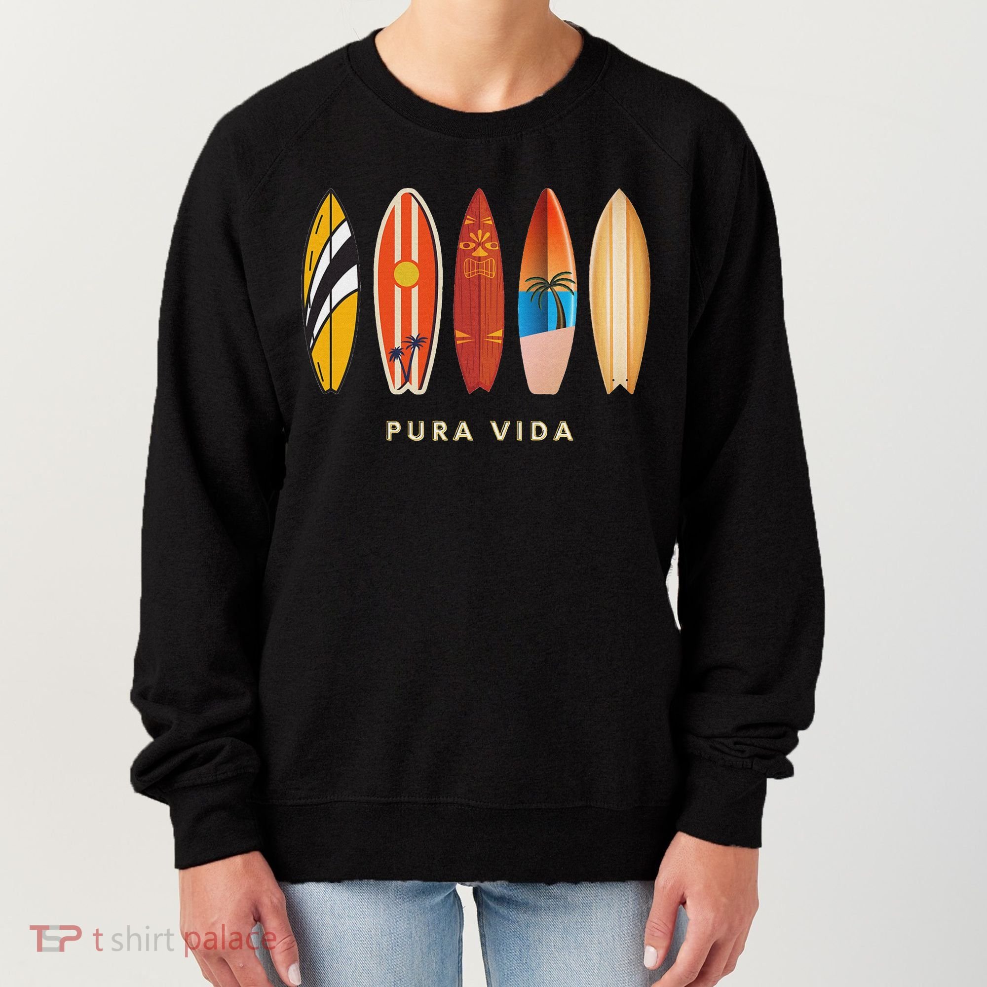 Pura Vida Surfboards Costa Rica Surfing Women's Sweatshirt