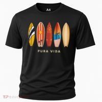 Pura Vida Surfboards Costa Rica Surfing Cooling Performance Crew T-Shirt thumb 0