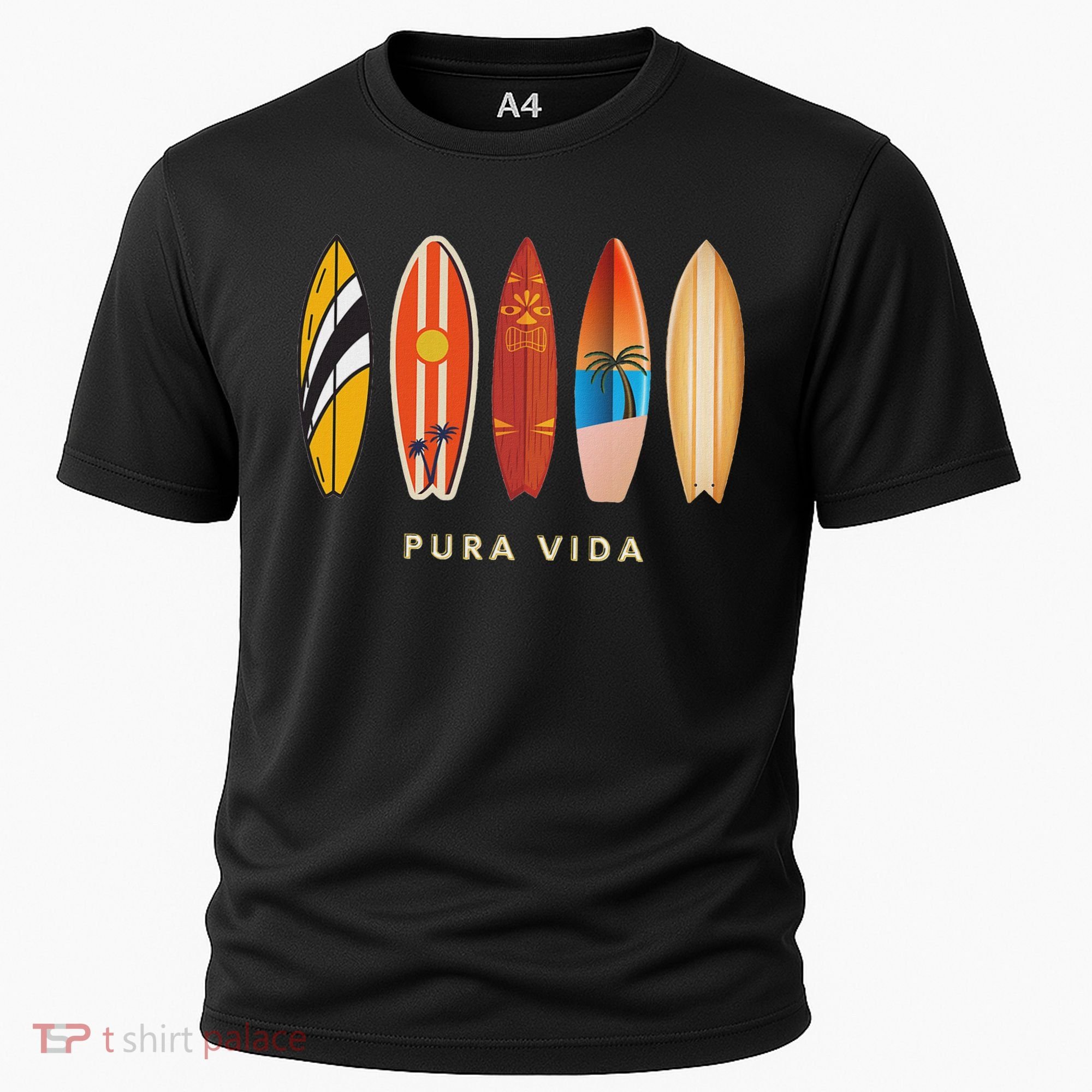 Pura Vida Surfboards Costa Rica Surfing Cooling Performance Crew T-Shirt