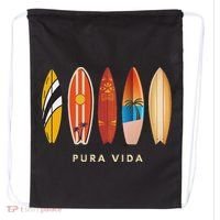 Pura Vida Surfboards Costa Rica Surfing Drawstring Bag thumb 0
