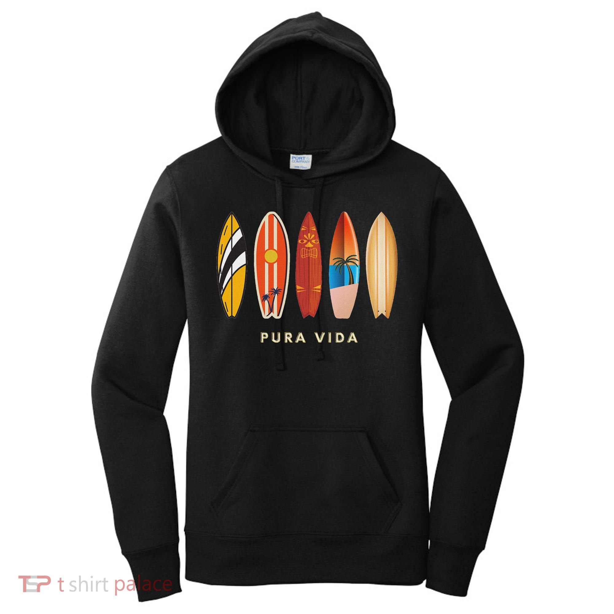 Pura Vida Surfboards Costa Rica Surfing Women's Hoodie