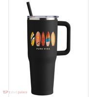 Pura Vida Surfboards Costa Rica Surfing 40oz Vacuum Insulated Stainless Steel Travel Tumbler thumb 0