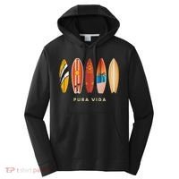 Pura Vida Surfboards Costa Rica Surfing Performance Fleece Hoodie thumb 0