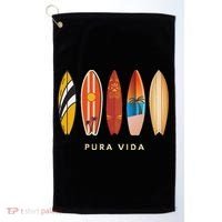 Pura Vida Surfboards Costa Rica Surfing Golf Towel thumb 0