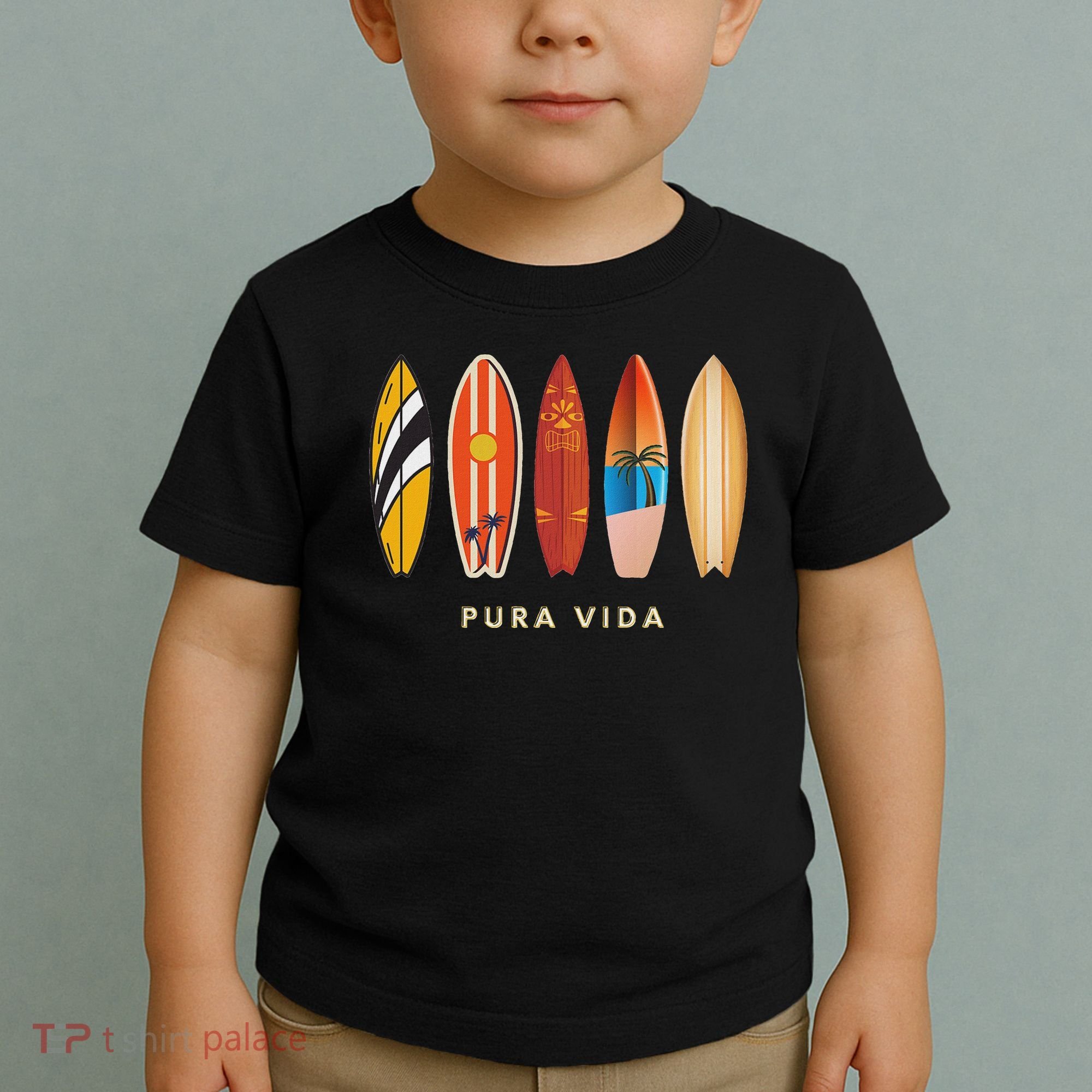 Pura Vida Surfboards Costa Rica Surfing Toddler T-Shirt