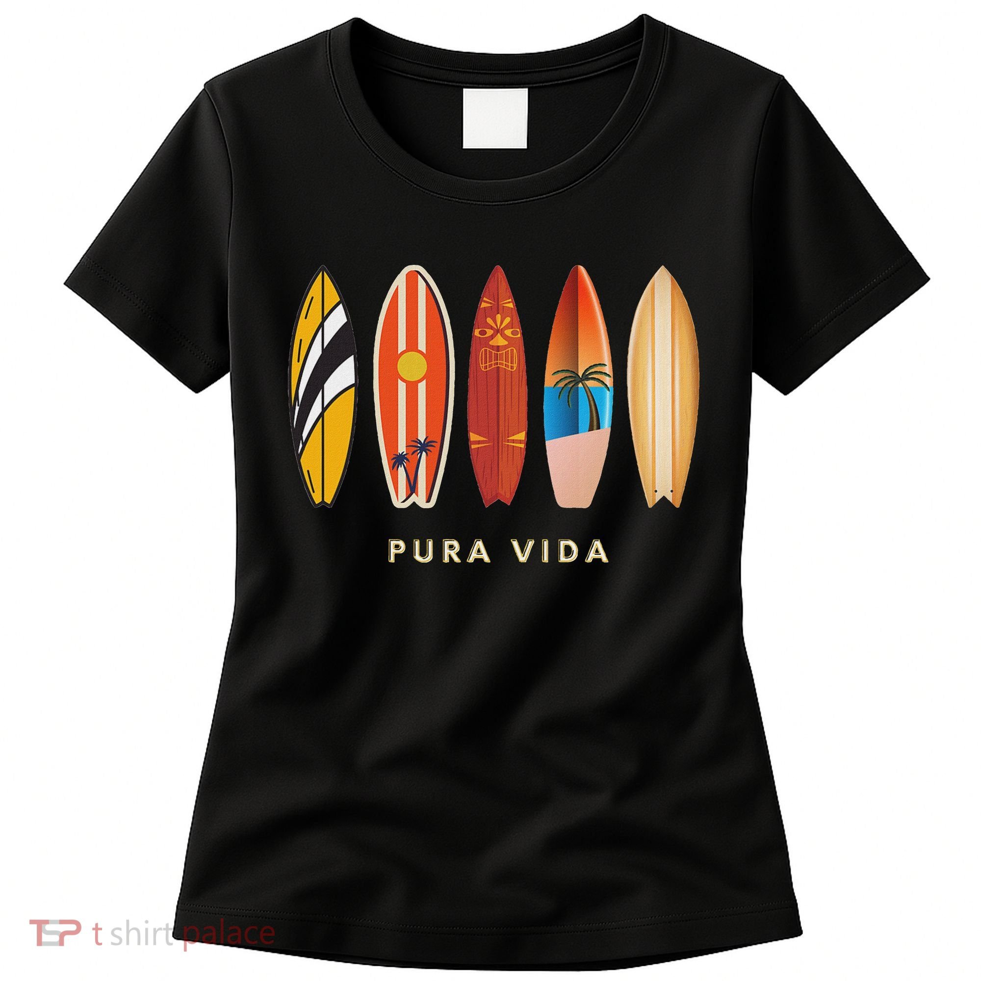 Pura Vida Surfboards Costa Rica Surfing Women's T-Shirt