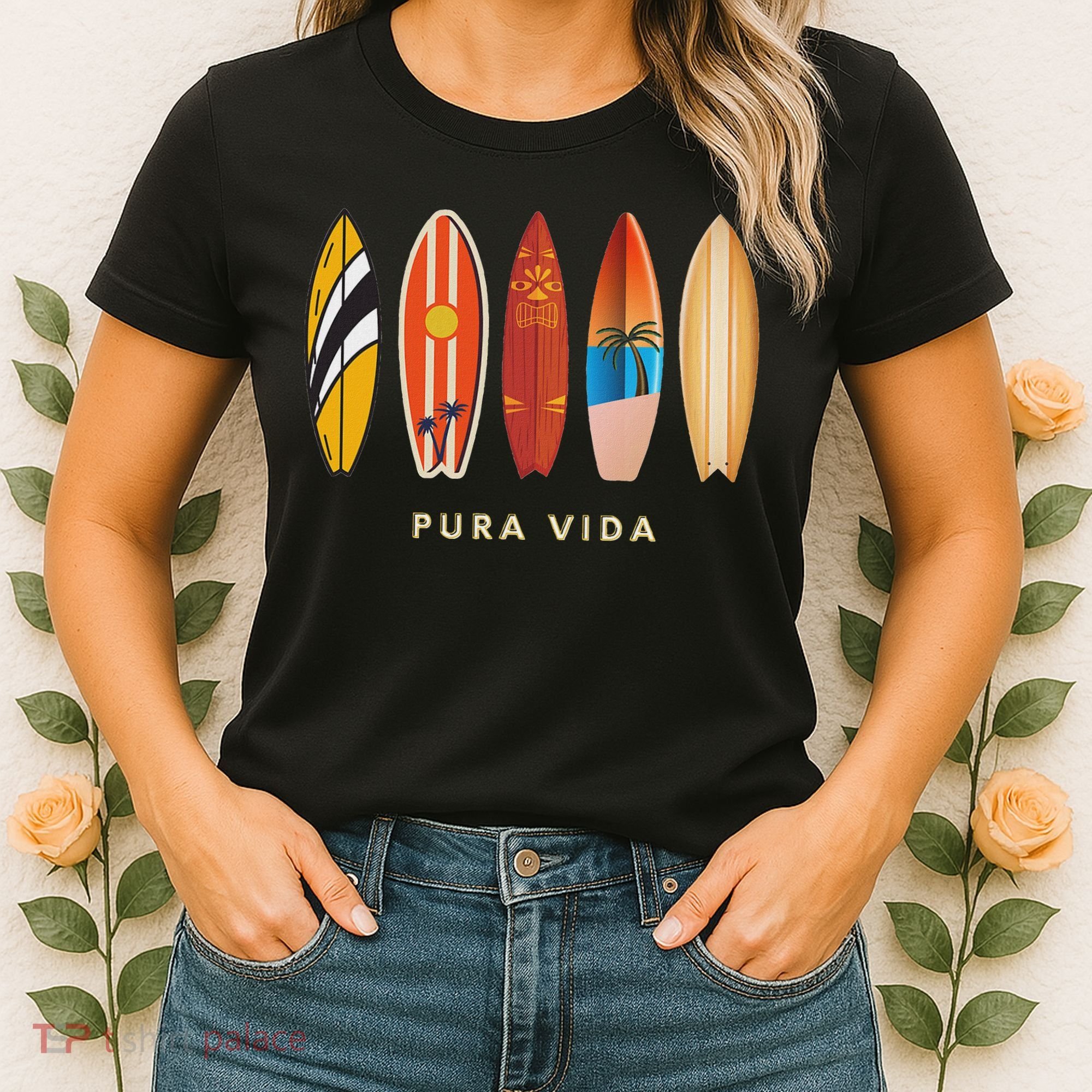 Pura Vida Surfboards Costa Rica Surfing Women's T-Shirt
