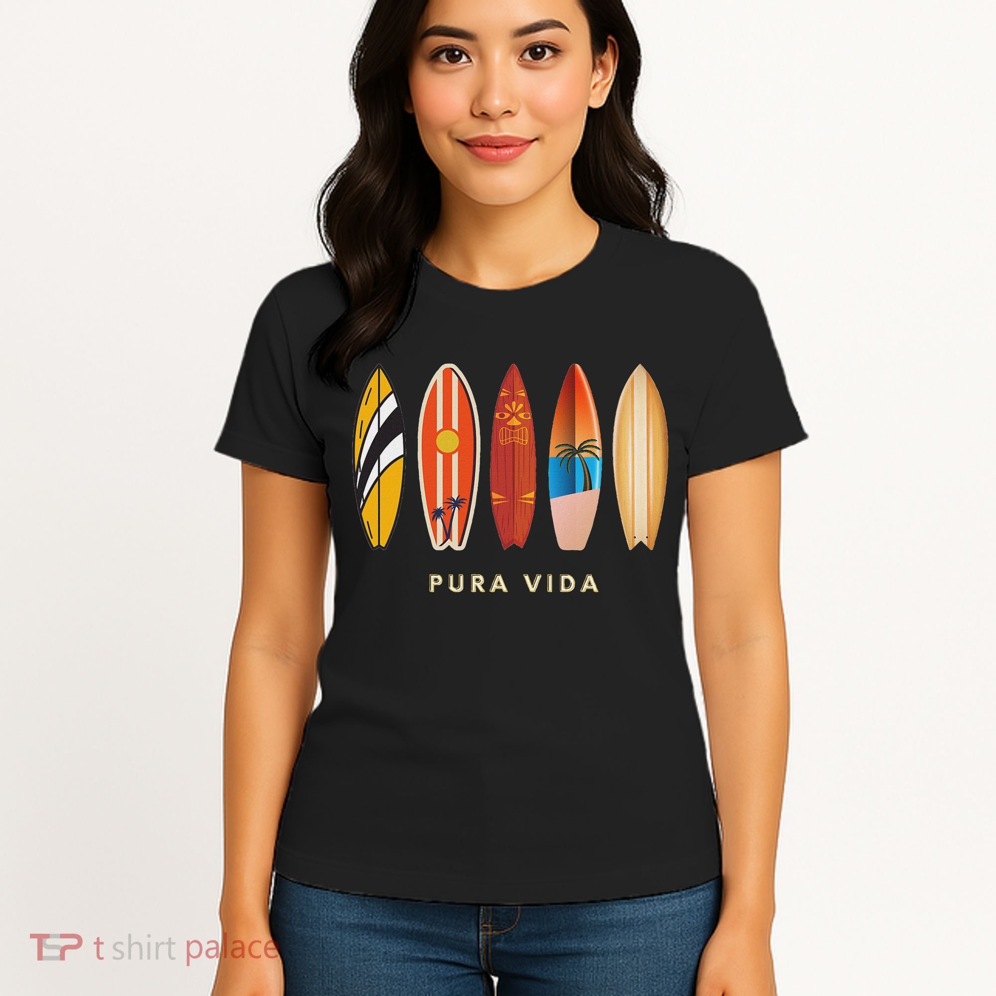 Pura Vida Surfboards Costa Rica Surfing Women's T-Shirt