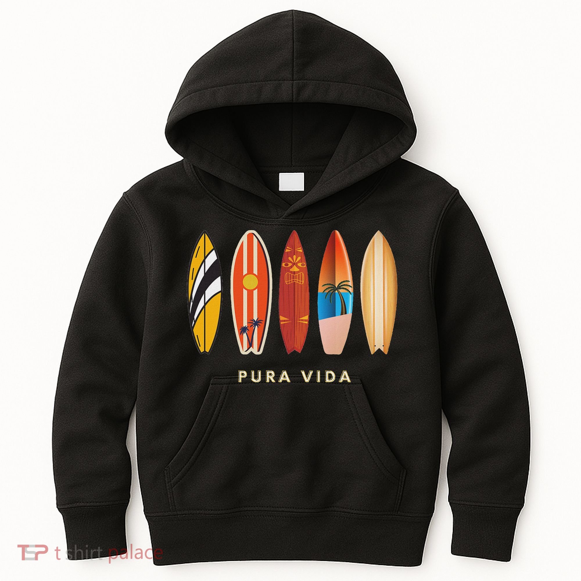 Pura Vida Surfboards Costa Rica Surfing Kids Hoodie