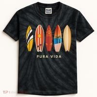 Pura Vida Surfboards Costa Rica Surfing Kids Tie-Dye T-Shirt thumb 0