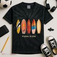 Pura Vida Surfboards Costa Rica Surfing Kids Tie-Dye T-Shirt thumb 2