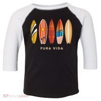 Pura Vida Surfboards Costa Rica Surfing Toddler Fine Jersey T-Shirt thumb 0