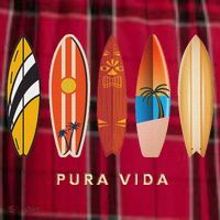Pura Vida Surfboards Costa Rica Surfing Women's Flannel Plaid Pajama Pants thumb 2
