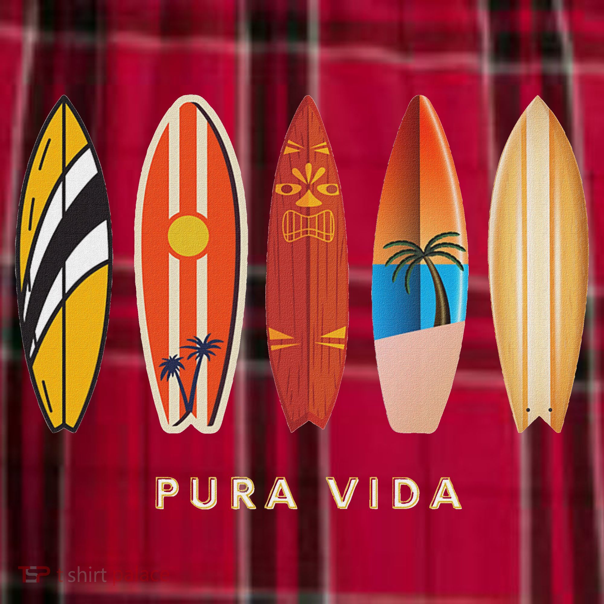 Pura Vida Surfboards Costa Rica Surfing Women's Flannel Plaid Pajama Pants
