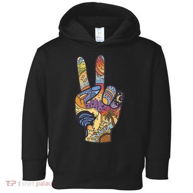 Paradise Vacation Travel Peace Sign Toddler Hoodie