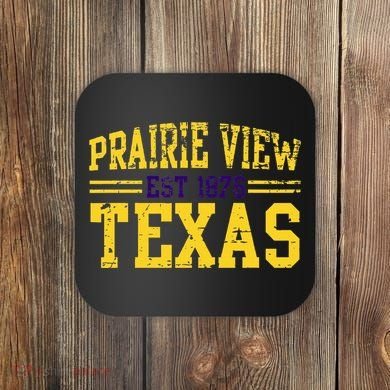 Prairie View Texas Prairie Gift Distressed Coaster