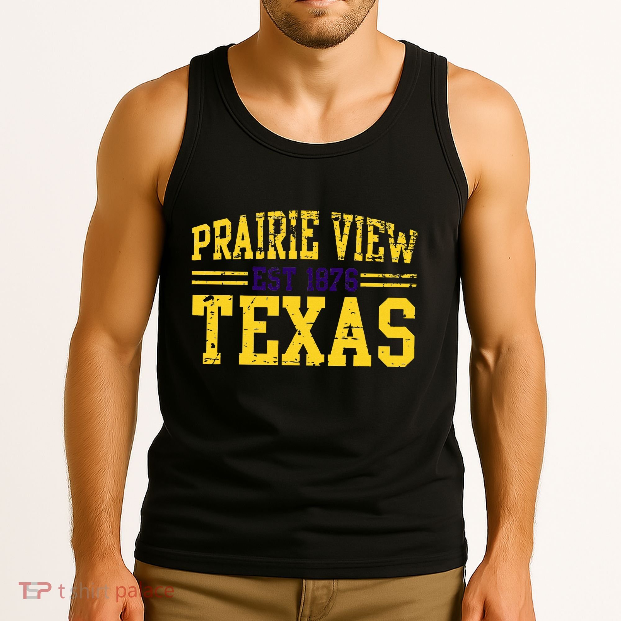 Prairie View Texas Prairie Gift Distressed Tank Top