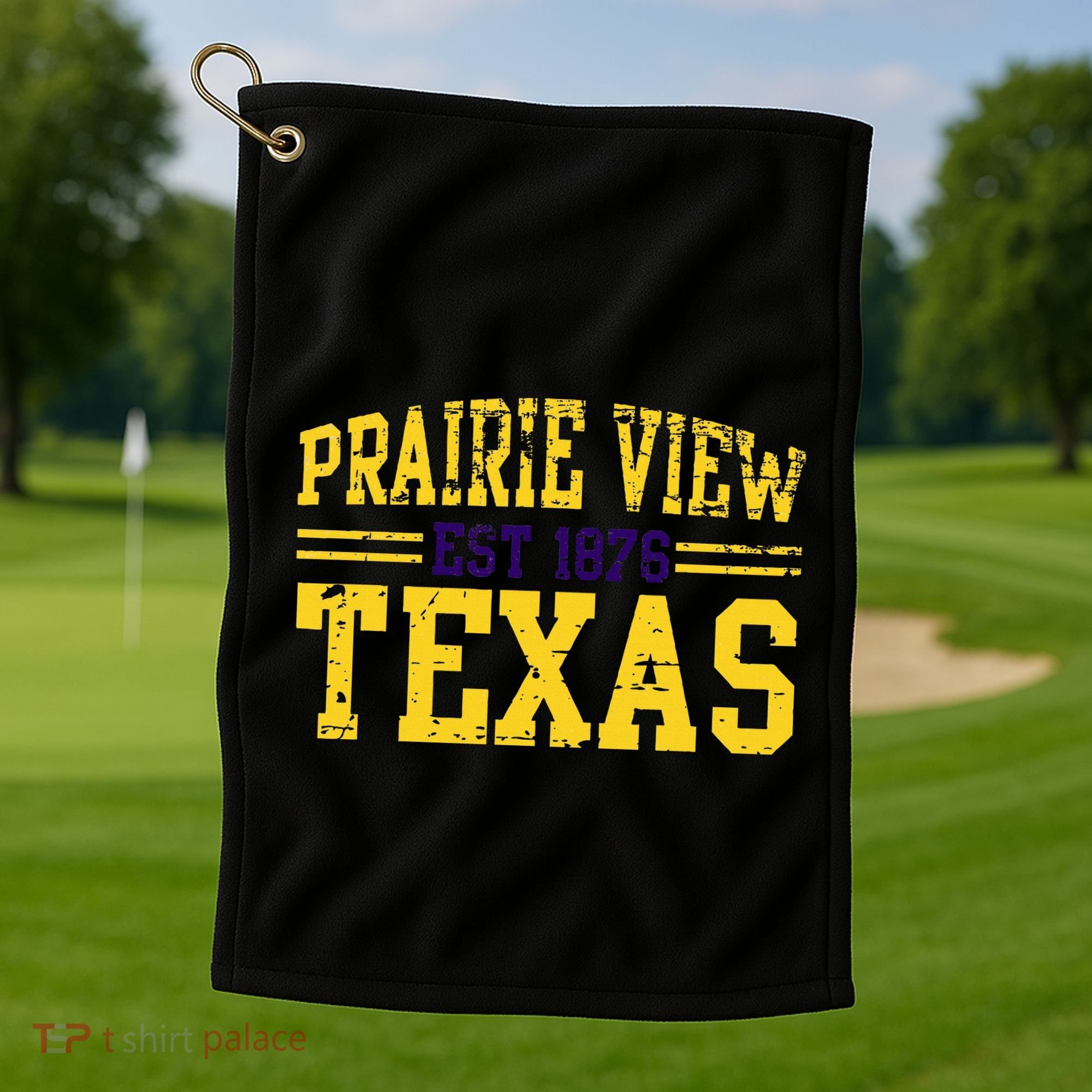 Prairie View Texas Prairie Gift Distressed Golf Towel