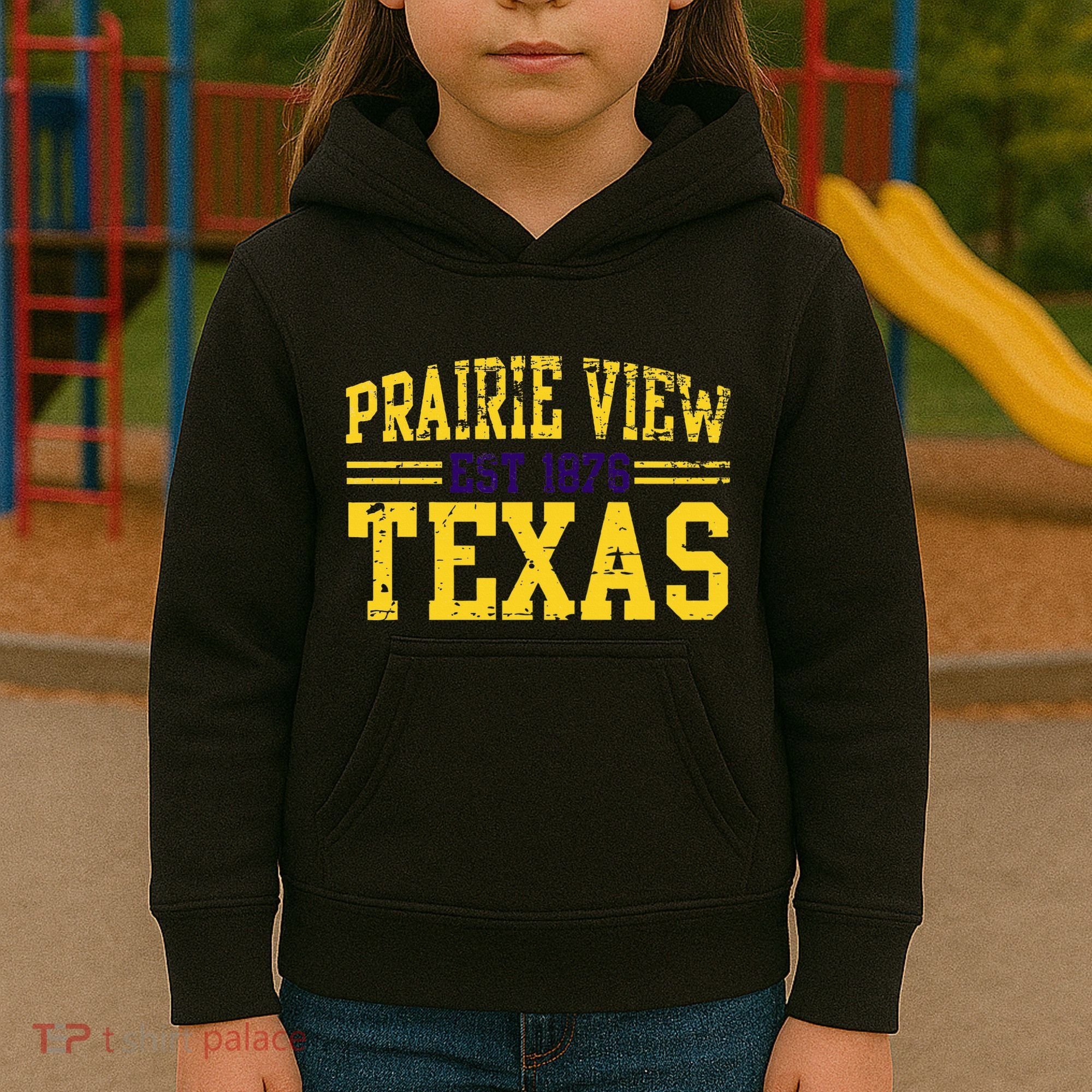 Prairie View Texas Prairie Gift Distressed Kids Hoodie