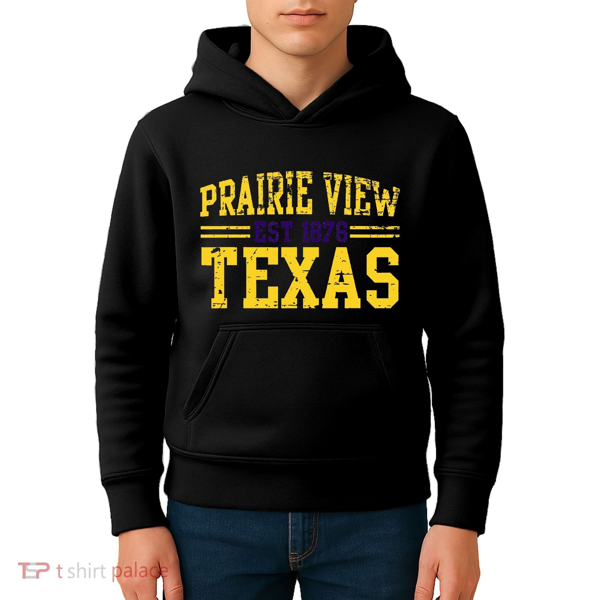 Prairie View Texas Prairie Gift Distressed Kids Hoodie