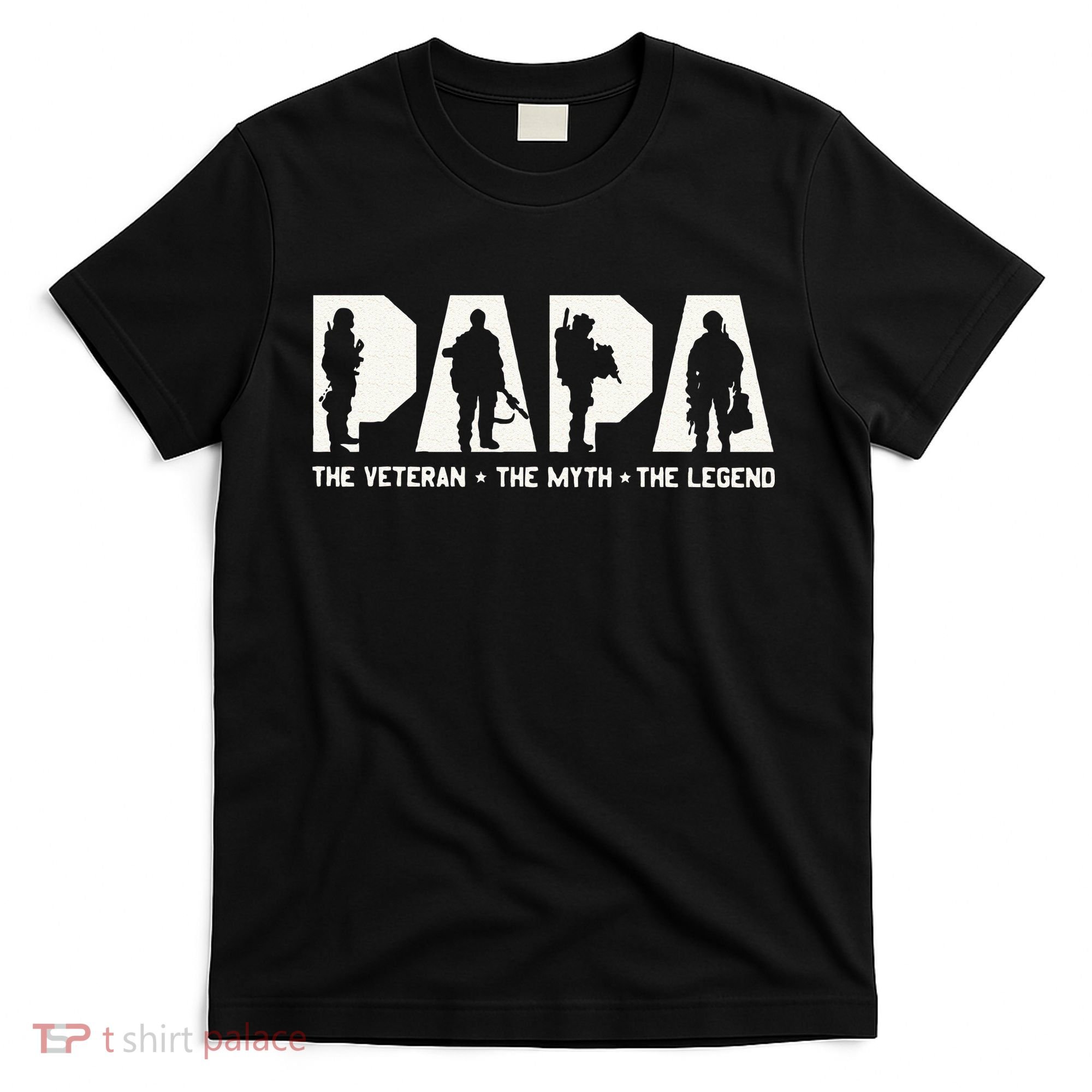 Papa Veteran The Myth The Legend Fathers Day Grandpa T-Shirt