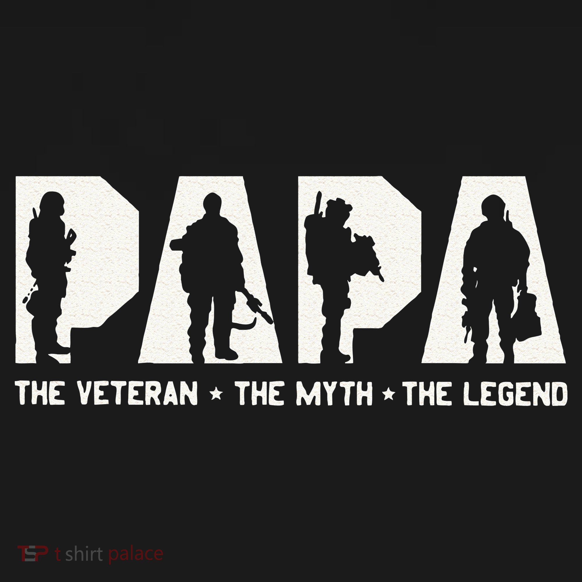 Papa Veteran The Myth The Legend Fathers Day Grandpa Polo