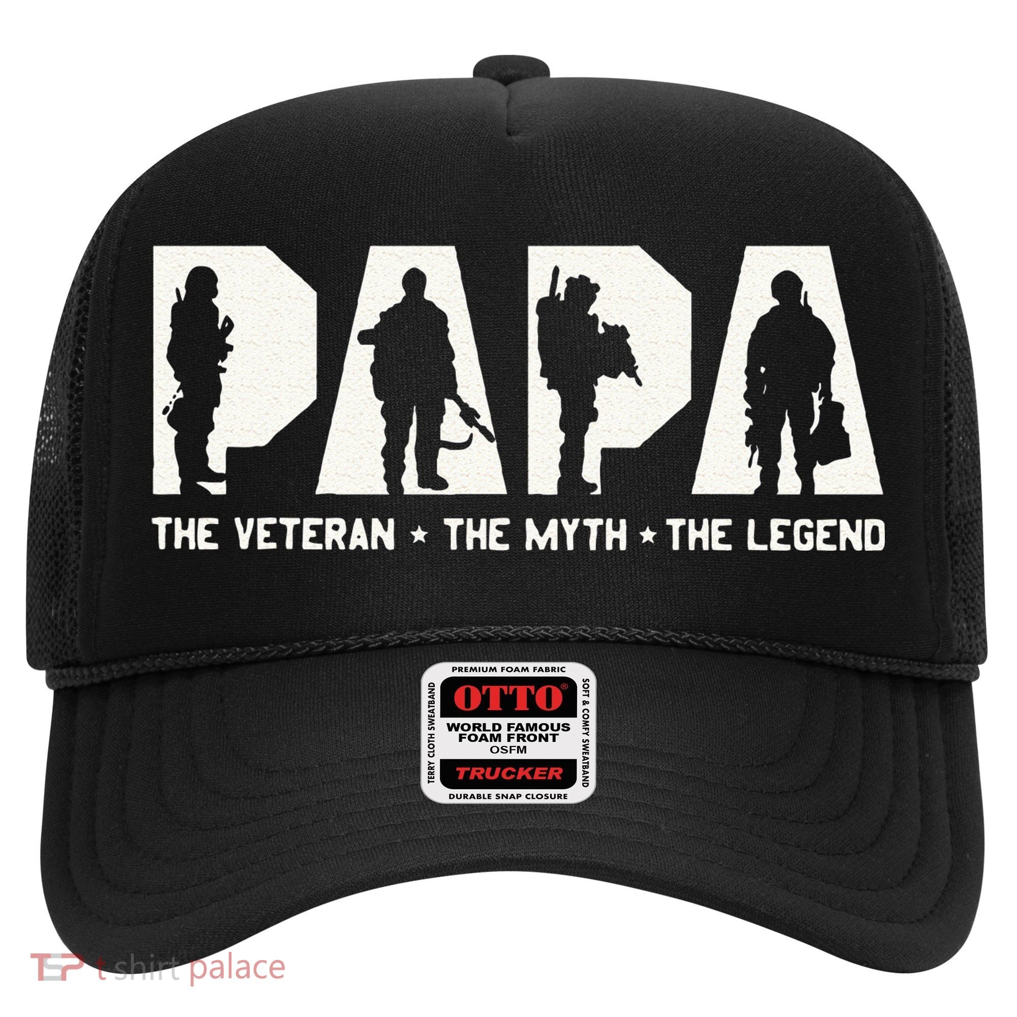 Papa Veteran The Myth The Legend Fathers Day Grandpa Hat