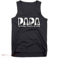 Papa Veteran The Myth The Legend Fathers Day Grandpa Tank Top thumb 0