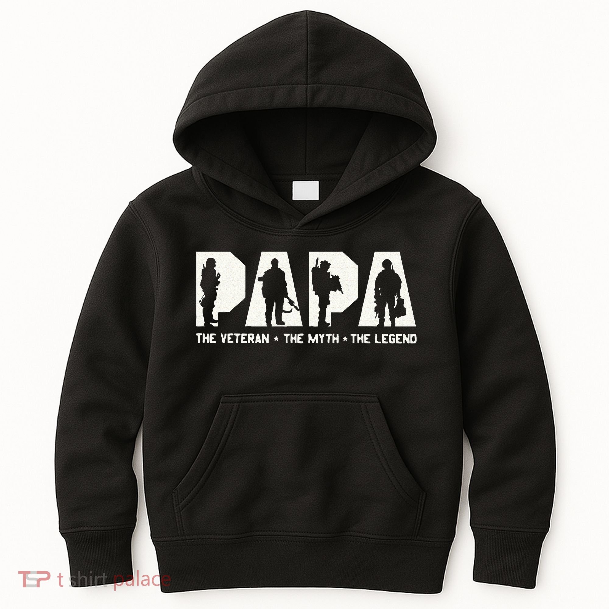 Papa Veteran The Myth The Legend Fathers Day Grandpa Kids Hoodie