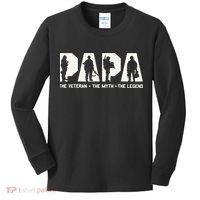 Papa Veteran The Myth The Legend Fathers Day Grandpa Kids Long Sleeve Shirt thumb 0