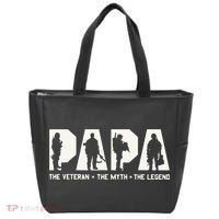 Papa Veteran The Myth The Legend Fathers Day Grandpa Tote Bag thumb 0