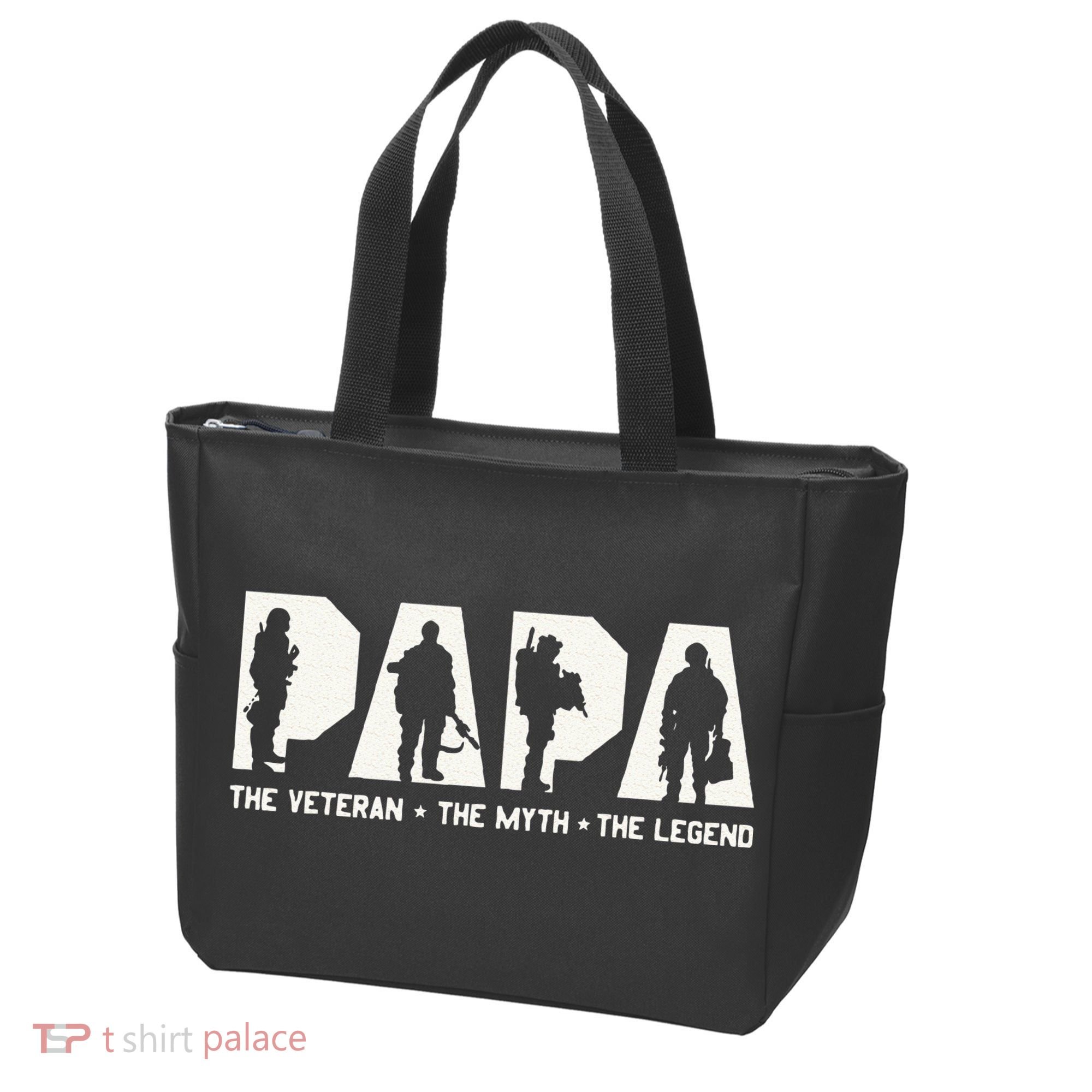 Papa Veteran The Myth The Legend Fathers Day Grandpa Tote Bag