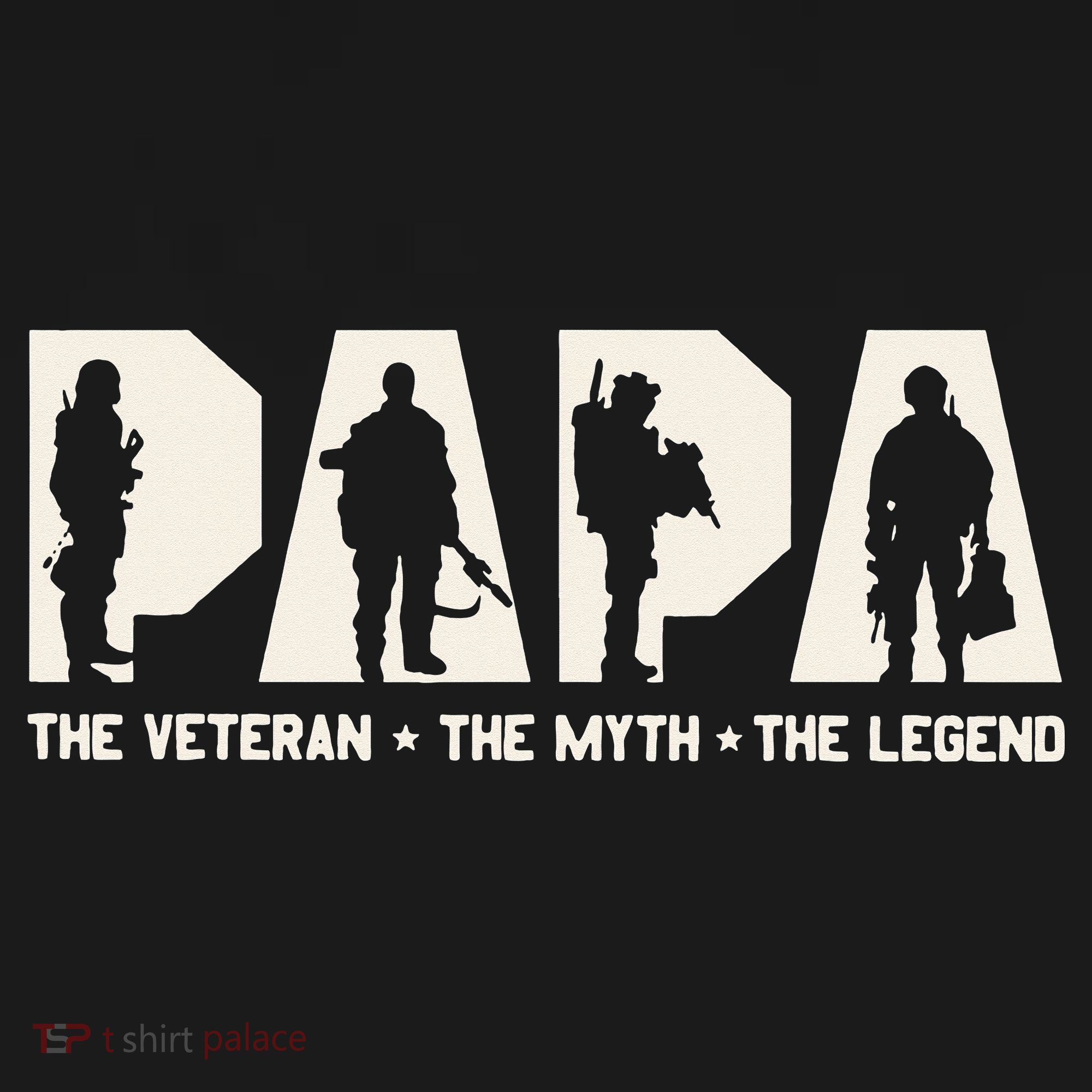Papa Veteran The Myth The Legend Fathers Day Grandpa T-Shirt