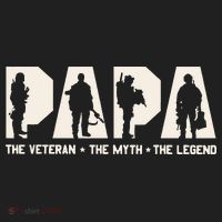 Papa Veteran The Myth The Legend Fathers Day Grandpa Beanie thumb 2