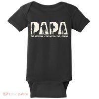 Papa Veteran The Myth The Legend Fathers Day Grandpa Baby Bodysuit thumb 0
