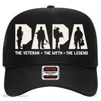 Papa Veteran The Myth The Legend Fathers Day Grandpa Hat thumb 0