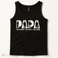 Papa Veteran The Myth The Legend Fathers Day Grandpa Tank Top thumb 2