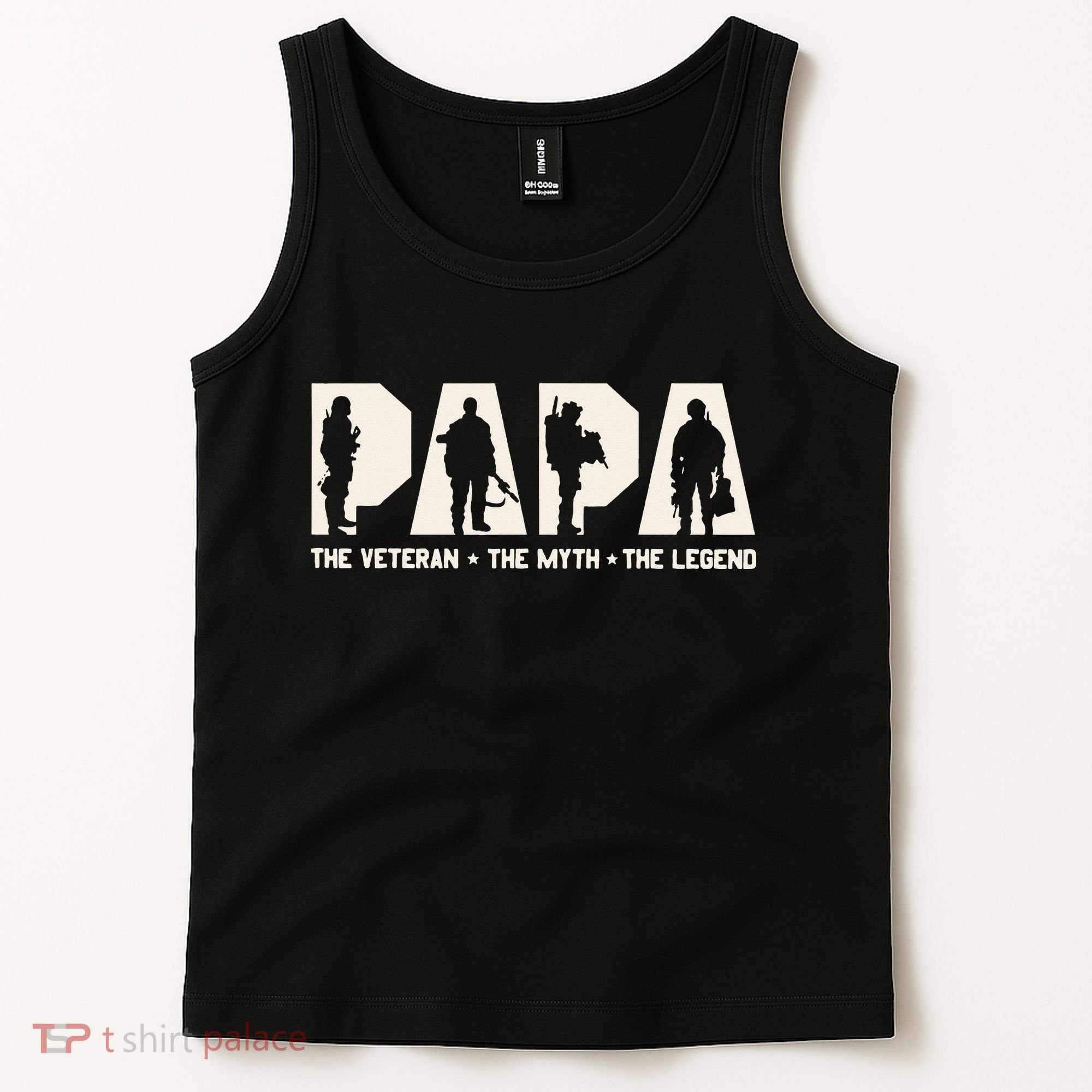 Papa Veteran The Myth The Legend Fathers Day Grandpa Tank Top