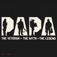 Papa Veteran The Myth The Legend Fathers Day Grandpa Toddler T-Shirt thumb 4