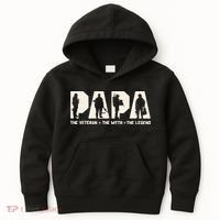Papa Veteran The Myth The Legend Fathers Day Grandpa Kids Hoodie thumb 0