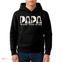 Papa Veteran The Myth The Legend Fathers Day Grandpa Kids Hoodie thumb 4