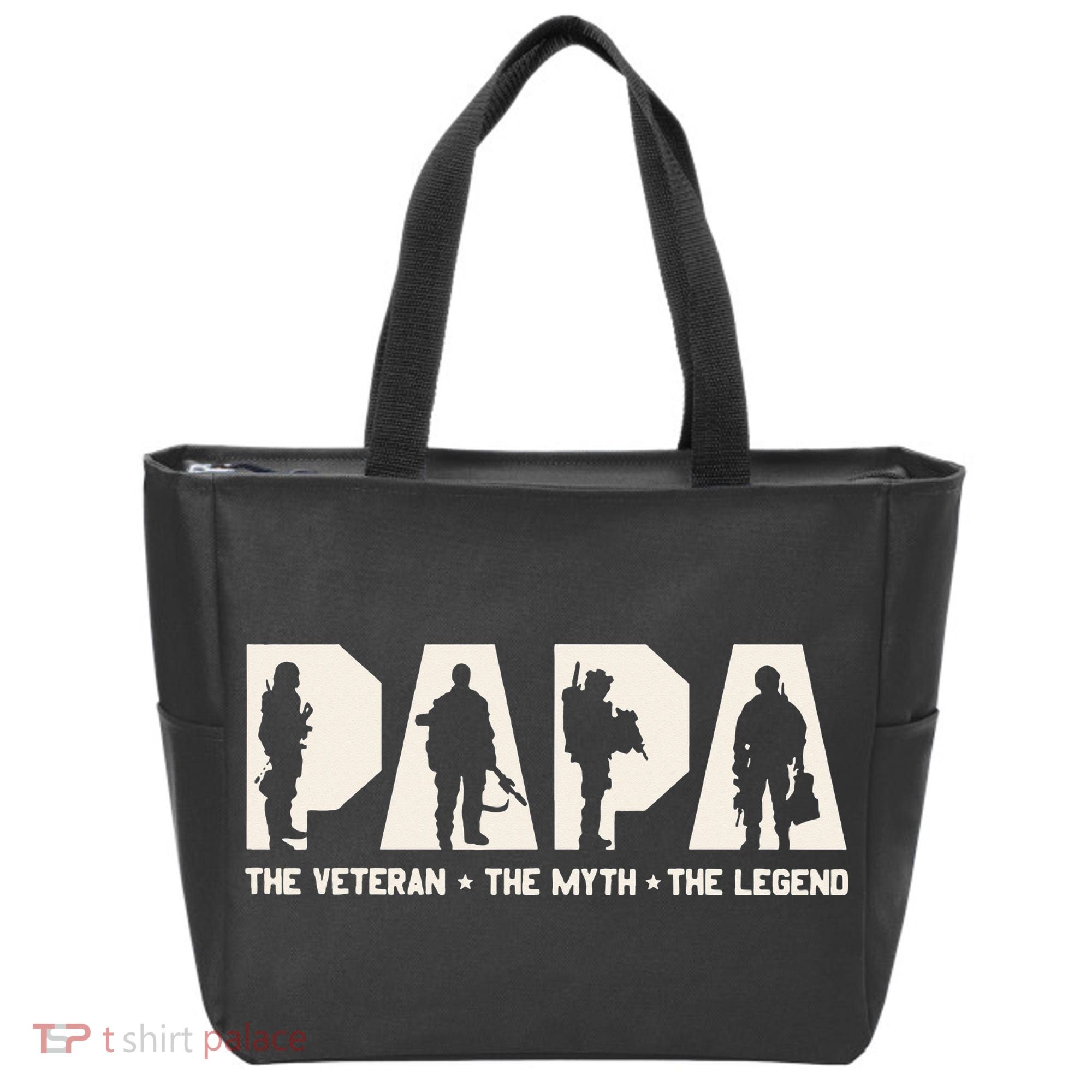 Papa Veteran The Myth The Legend Fathers Day Grandpa Tote Bag